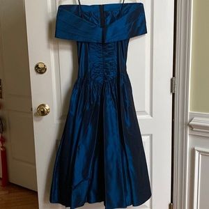 Gunne Sax Blue Off-Shoulder Prom Dress